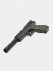 Зеленый пистолет GLOCK-18, с глушителем, выброс гильз