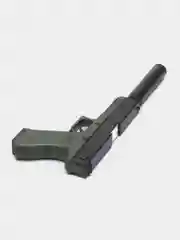 Зеленый пистолет GLOCK-18, с глушителем, выброс гильз