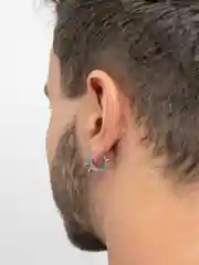 Серебряный клипса с шипами в панк стиле, 1 штука