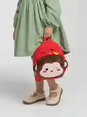 Красный рюкзак детский плюшевый