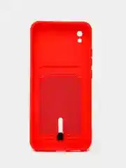 Красный чехол Xiaomi Redmi 9A, Сяоми Редми 9А, силиконовый, с карманом для карты
