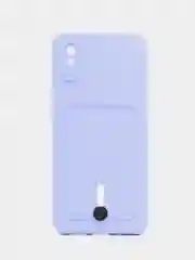 Лавандовый чехол Xiaomi Redmi 9A, Сяоми Редми 9А, силиконовый, с карманом для карты