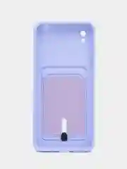 Лавандовый чехол Xiaomi Redmi 9A, Сяоми Редми 9А, силиконовый, с карманом для карты
