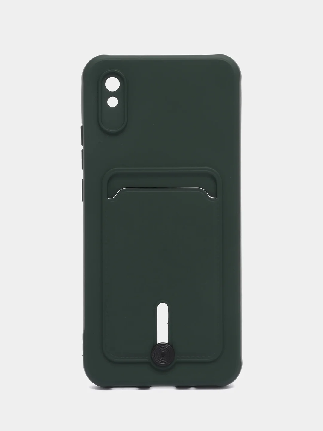 Зеленый чехол Xiaomi Redmi 9A, Сяоми Редми 9А, силиконовый, с карманом для карты