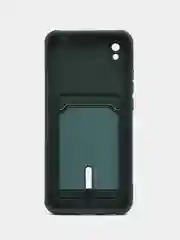 Зеленый чехол Xiaomi Redmi 9A, Сяоми Редми 9А, силиконовый, с карманом для карты
