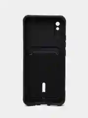 Черный чехол Xiaomi Redmi 9A, Сяоми Редми 9А, силиконовый, с карманом для карты