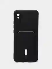 Черный чехол Xiaomi Redmi 9A, Сяоми Редми 9А, силиконовый, с карманом для карты