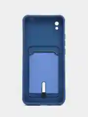 Синий чехол Xiaomi Redmi 9A, Сяоми Редми 9А, силиконовый, с карманом для карты