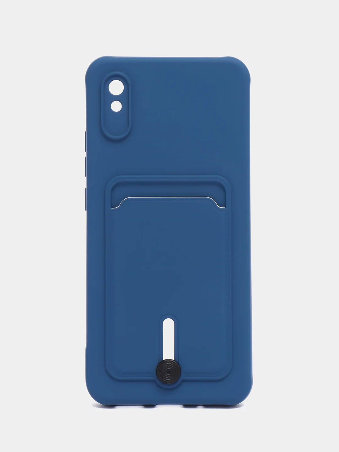 Синий чехол Xiaomi Redmi 9A, Сяоми Редми 9А, силиконовый, с карманом для карты