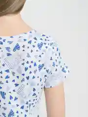 Синий платье женское, домашняя сорочка, хлопок