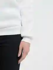 Белый свитшот утепленный флисовый
