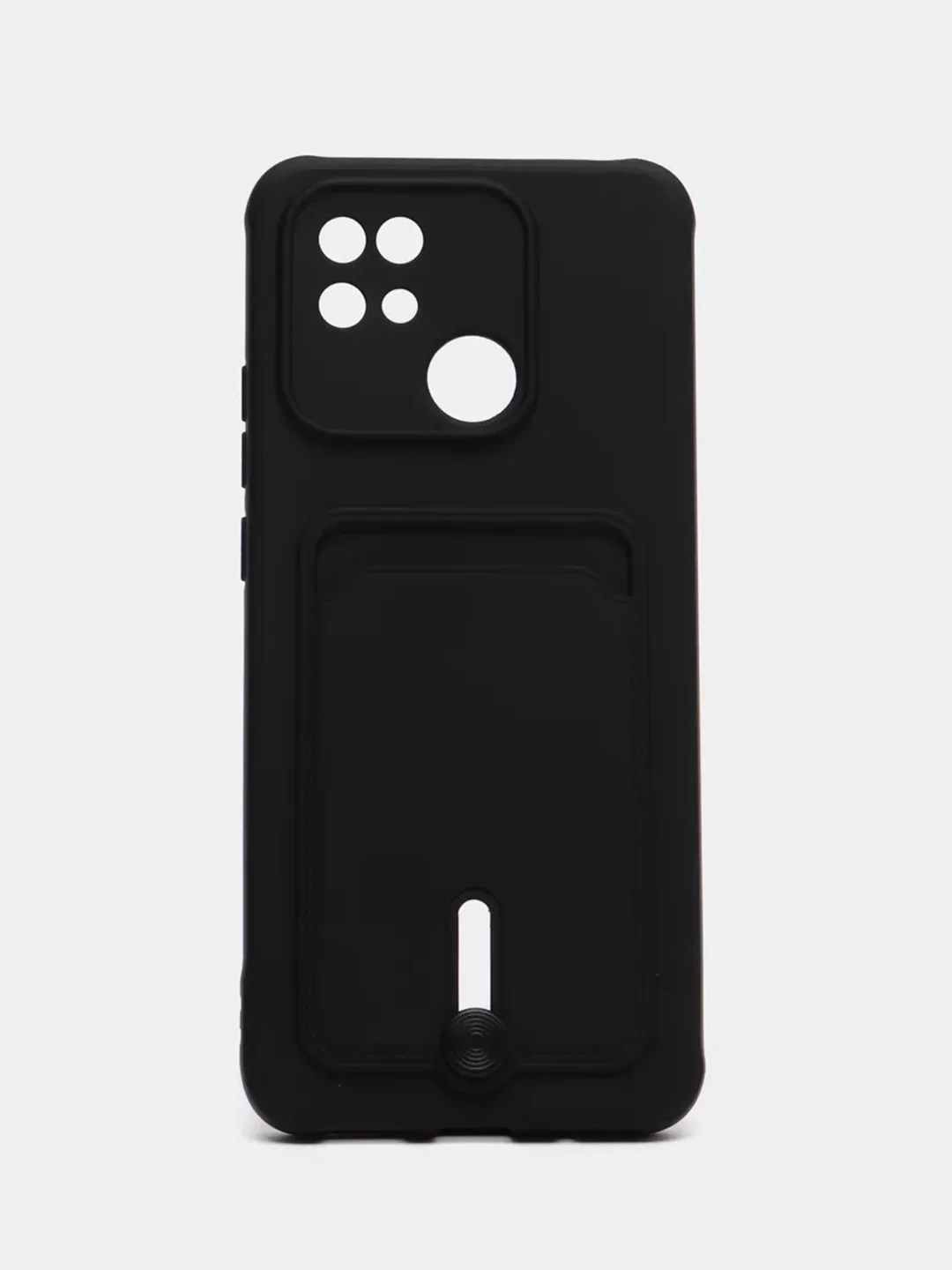 Черный чехол Xiaomi Redmi 10C / Poco C40, Сяоми Редми 10С, Поко С40 силиконовый с карманом для карты