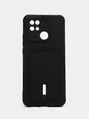 Черный чехол Xiaomi Redmi 10C / Poco C40, Сяоми Редми 10С, Поко С40 силиконовый с карманом для карты