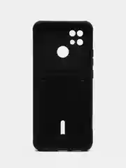 Черный чехол Xiaomi Redmi 10C / Poco C40, Сяоми Редми 10С, Поко С40 силиконовый с карманом для карты