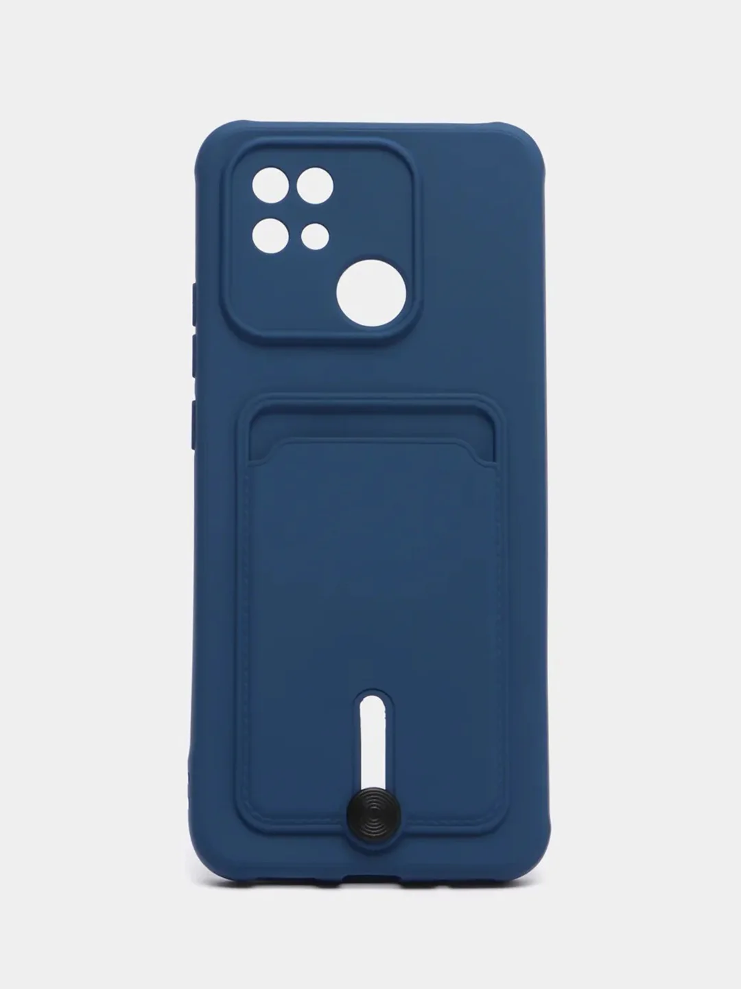 Синий чехол Xiaomi Redmi 10C / Poco C40, Сяоми Редми 10С, Поко С40 силиконовый с карманом для карты