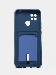 Синий чехол Xiaomi Redmi 10C / Poco C40, Сяоми Редми 10С, Поко С40 силиконовый с карманом для карты