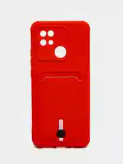 Красный чехол Xiaomi Redmi 10C / Poco C40, Сяоми Редми 10С, Поко С40 силиконовый с карманом для карты