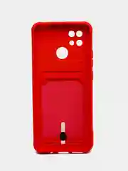 Красный чехол Xiaomi Redmi 10C / Poco C40, Сяоми Редми 10С, Поко С40 силиконовый с карманом для карты