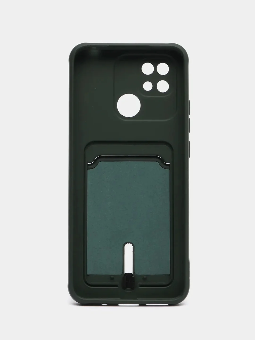 Зеленый чехол Xiaomi Redmi 10C / Poco C40, Сяоми Редми 10С, Поко С40 силиконовый с карманом для карты