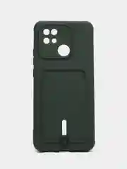 Зеленый чехол Xiaomi Redmi 10C / Poco C40, Сяоми Редми 10С, Поко С40 силиконовый с карманом для карты