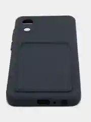 Темно-синий чехол для Samsung Galaxy A03 Core, Самсунг А03 Кор силиконовый, с карманом для карты
