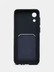 Темно-синий чехол для Samsung Galaxy A03 Core, Самсунг А03 Кор силиконовый, с карманом для карты