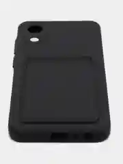 Черный чехол для Samsung Galaxy A03 Core, Самсунг А03 Кор силиконовый, с карманом для карты