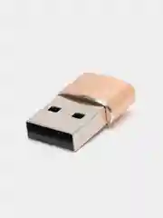 Золотой адаптер переходник Type-А на USB Type-С для зарядки