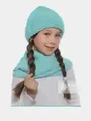 Мятный комплект шапка снуд для девочки