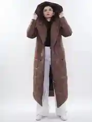 Бежевый пуховик женский зимний Палето
