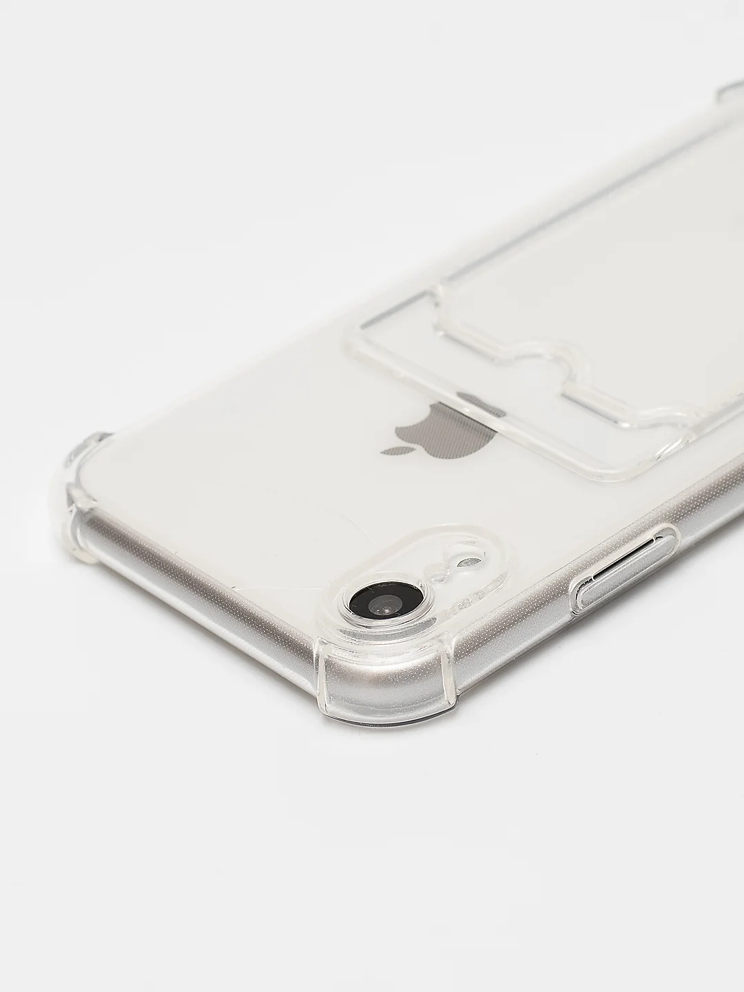 Прозрачный чехол силиконовый для iPhone XR, 11, 12, 13, 14, Pro Max, 7, с карманом для карт, прозрачный