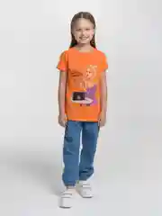 Светло-оранжевый футболка детская для девочки, 100% хлопок, 8 - 12 лет
