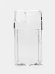 Прозрачный чехол силиконовый для iPhone 7, 8 Plus, XR, 11, 12, 13, 14 Pro Max, с карманом для карт
