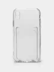 Прозрачный чехол силиконовый для iPhone 7, 8 Plus, XR, 11, 12, 13, 14 Pro Max, с карманом для карт