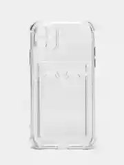 Лавандовый чехол для iPhone XR, 11, 12, 13, 14 Pro Max, 7, 8+, прозрачный, силиконовый, с карманом для карт