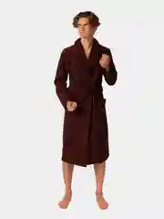 Тёмно-коричневый халат махровый мужской, банный, домашний, 100% хлопок р.42-54