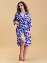 Лазурный халат с поясом