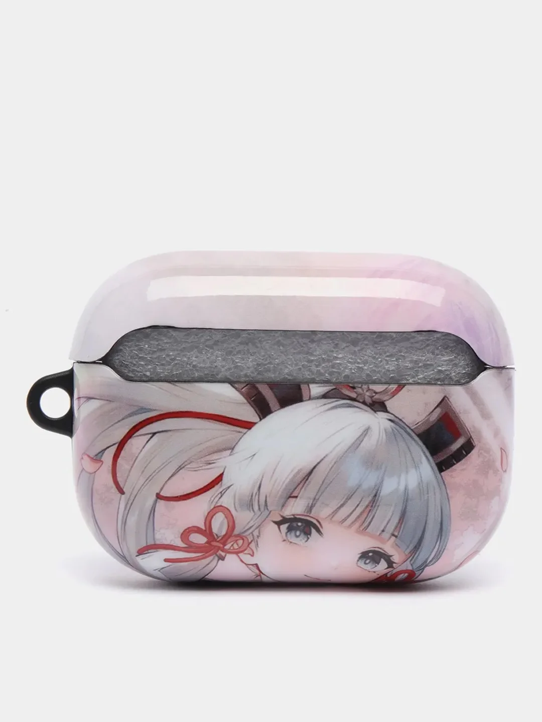 Бежевый меланж чехол с рисунком на AirPods Pro, с карабином