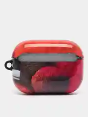 Розовый чехол с рисунком на AirPods Pro, с карабином