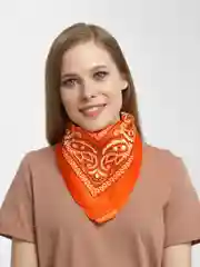 Оранжевый бандана с принтом