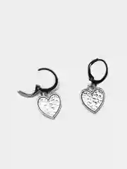 Серебряный серьги Сердце фактурное