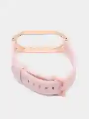 Розовый ремешок для Xiaomi Мi band 7 (ксяоми ми бэнд) силиконовый металлический фитнес часы трекер