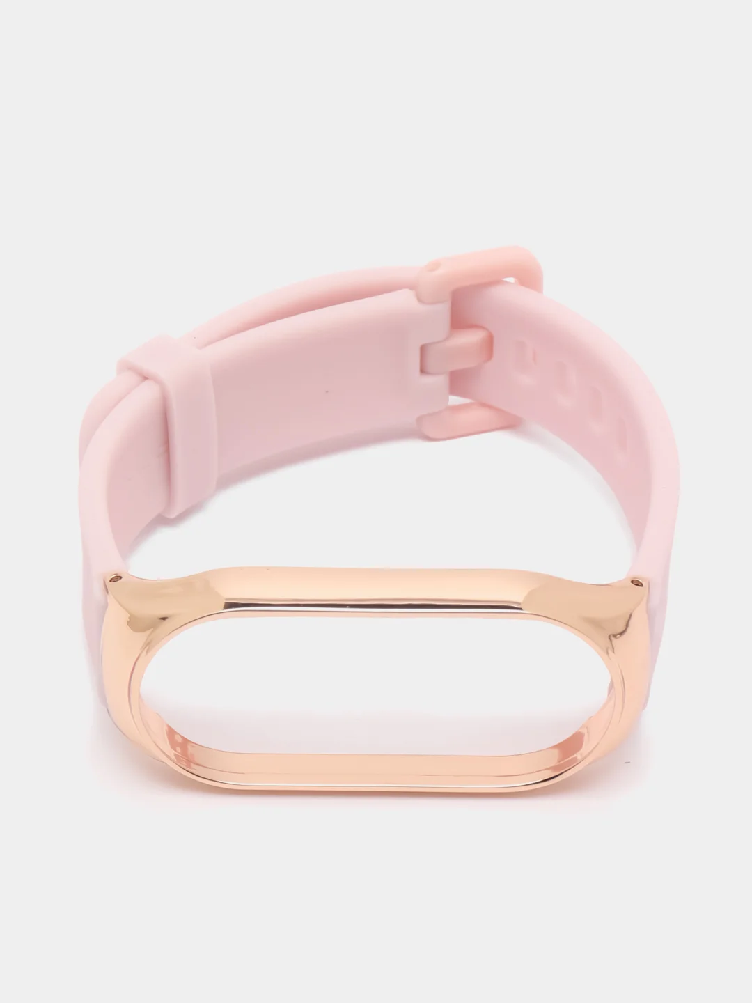 Розовый ремешок для Xiaomi Мi band 7 (ксяоми ми бэнд) силиконовый металлический фитнес часы трекер