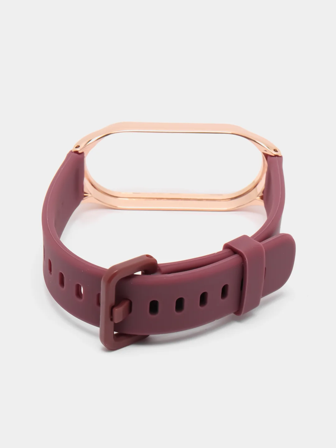 Багровый ремешок для Xiaomi Мi band 7 (ксяоми ми бэнд) силиконовый металлический фитнес часы трекер