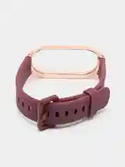 Багровый ремешок для Xiaomi Мi band 7 (ксяоми ми бэнд) силиконовый металлический фитнес часы трекер