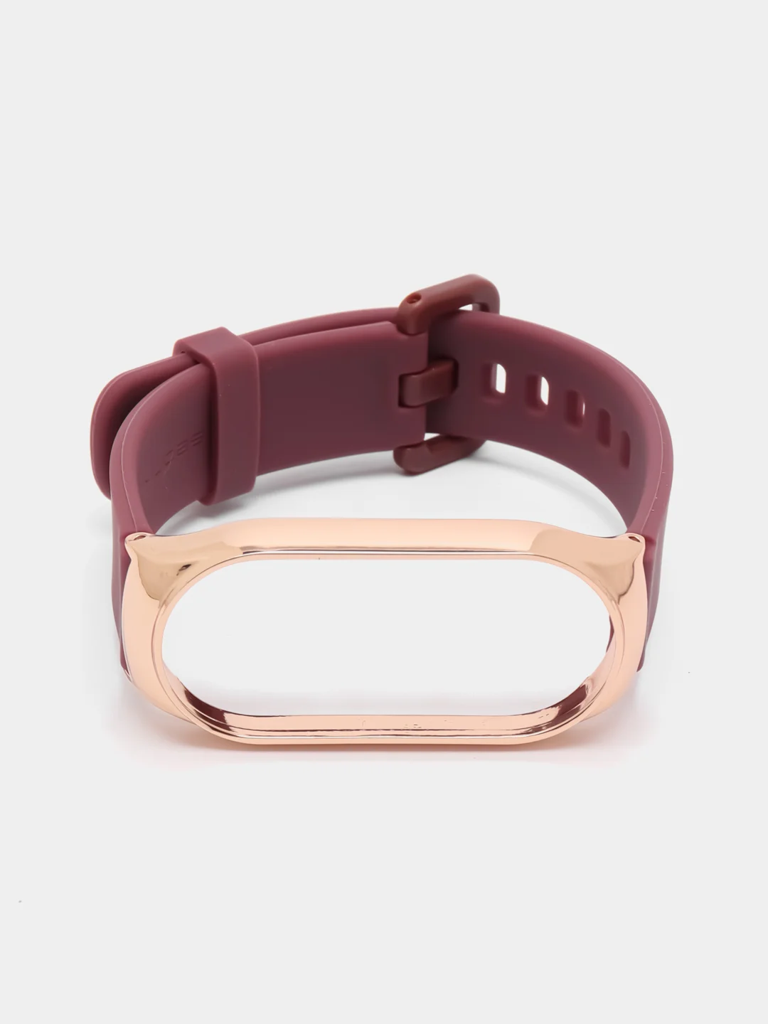 Багровый ремешок для Xiaomi Мi band 7 (ксяоми ми бэнд) силиконовый металлический фитнес часы трекер