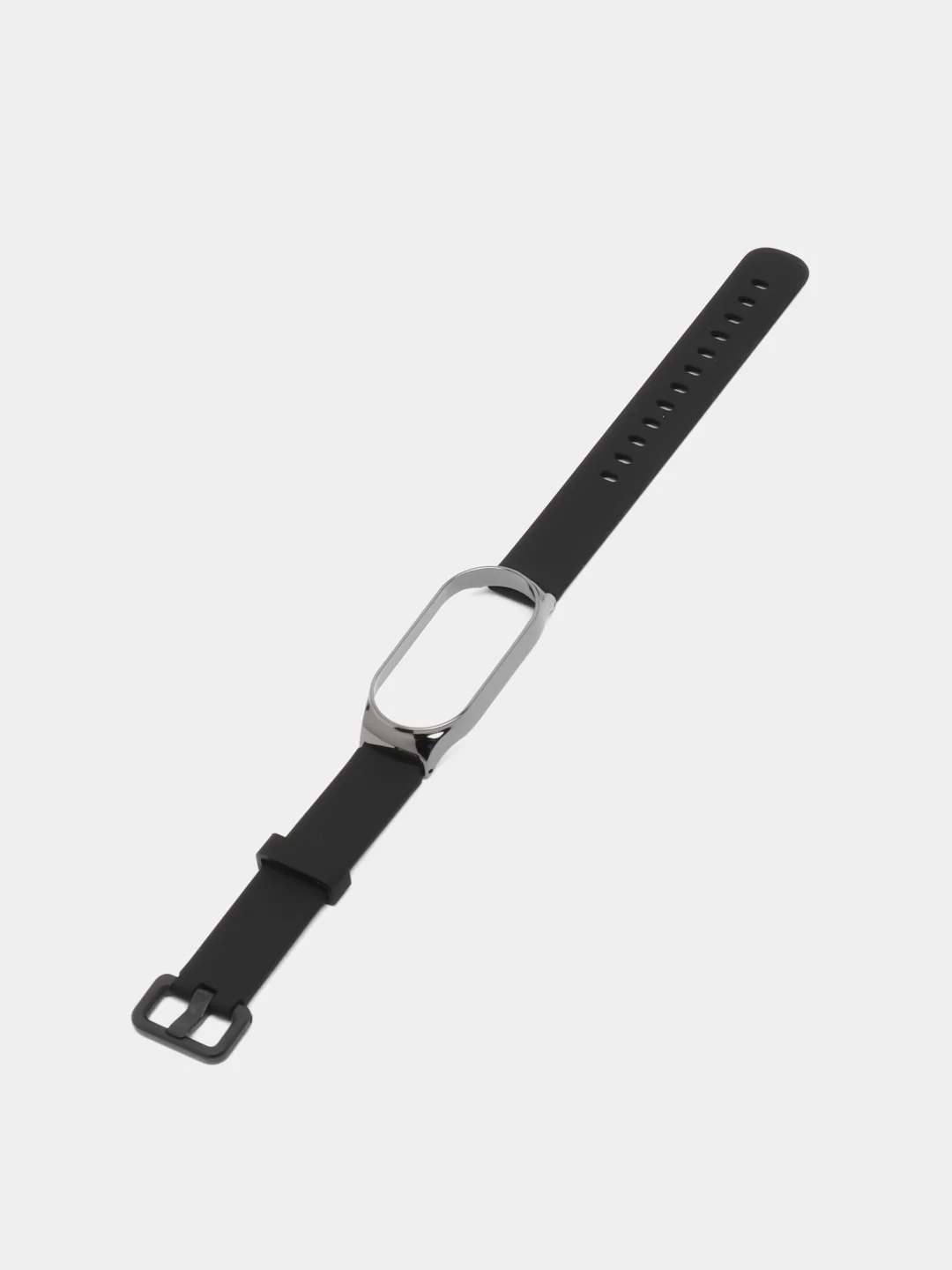 Черный ремешок для Xiaomi Мi band 7 (ксяоми ми бэнд) силиконовый металлический фитнес часы трекер