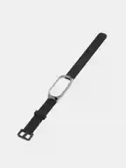 Черный ремешок для Xiaomi Мi band 7 (ксяоми ми бэнд) силиконовый металлический фитнес часы трекер