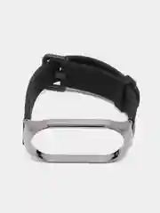 Черный ремешок для Xiaomi Мi band 7 (ксяоми ми бэнд) силиконовый металлический фитнес часы трекер