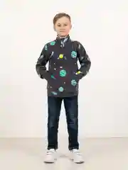 Серый меланж детский джемпер, флисовая толстовка